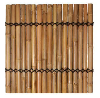 Bambus-Element Palettenabdeckung, starr, gelb-braun (Apus), mit Deko-Seil. Durchmesser 3-5cm 123 x 120 cm Höhe. 
