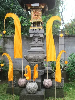 Bali Flag, satin, royal blue, 55cm including stick 