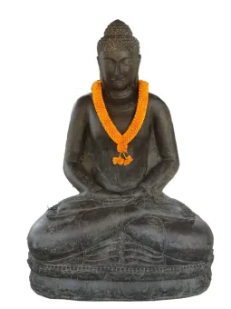 Halskette, Satin - für Buddha-Statue, L 100cm ca. D 30 cm, orange 