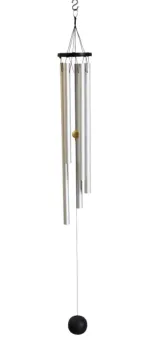 Wind chime - Model "Athens" - Bamboo ring with 5 metal tubes 102 cm 