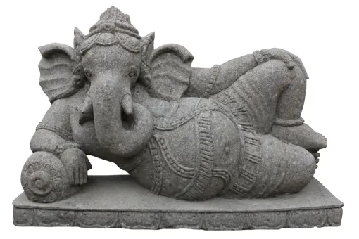 Liegender Ganesha auf Sockel, 105 cm 