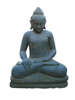 Sitzender Buddha, 100cm hoch, Antik-Finish 