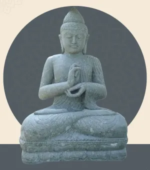 Sitzender Buddha, 206cm hoch, naturgrün 