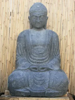 Sitzender Buddha, japanisch, antikfinish, 75 cm H 