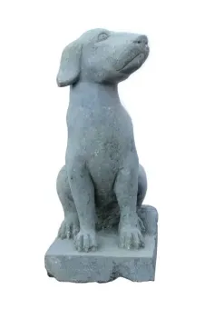 SALES - Sitting hunting dog on pedestal, ca. 65 cm H 