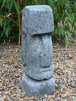 Tiki head, approx. 50 cm, basanite 