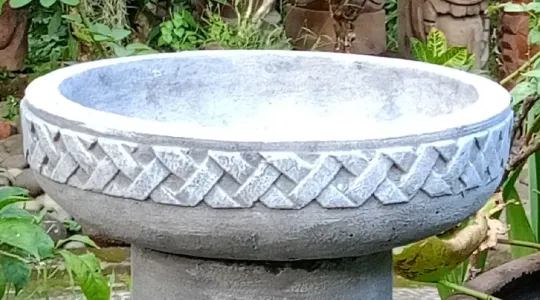 Semarang - Bowl with geometrical motif, Ø 30 cm | cast stone 