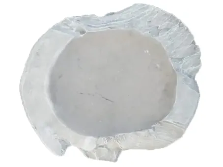 Stone bowl with wood grain, 30.5 cm long | cast stone 