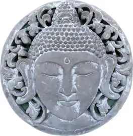 Anando - Plaque - Buddha Gesicht, Ø 30cm | Steinguss 