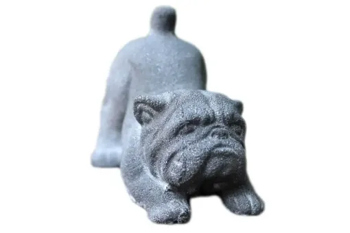 Playing dog, 10 cm L, grey 