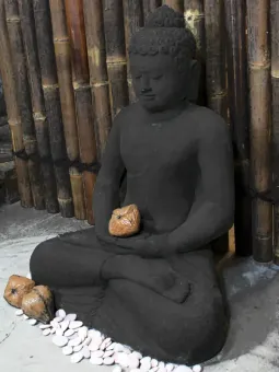 Sitzender Buddha ca. 76 cm, schwarz 