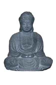 Sitzender Buddha, japanisch, 15 cm, grau 