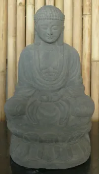 Sitting Buddha on base, Japanese, 50 cm, antique finish 