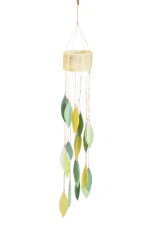 Glass wind chime "Spiral", green, 45 cm H 