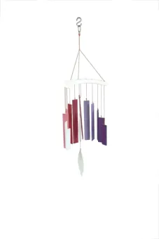 Glass wind chime "Half Moon", pink, 40 cm H 