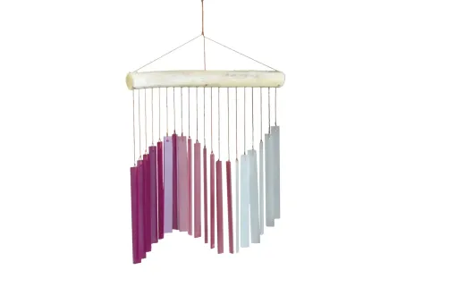 Glas-Windspiel „Sinus Welle“, pink, 29 cm 