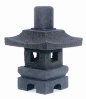 Jap. Steinlaterne, Lavastein, mehrteilig, 35 cm 