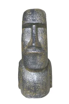 Moai-Kopfskulptur, 82 cm hoch | GRC (Fasersteinguss), Kupferfinish 