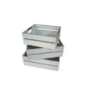 Set ,3 Boxen offen MDF, in weiß lackiert L-37x31x12, 5, M-33, 5x29x12, S-30x26x11cm 