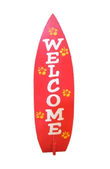 Handbemaltes Schild „Welcome“, 2-teilig, 60 x 40 cm 