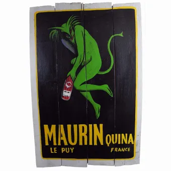 SALE – Holzschild, retro, „Maurin Quina“, 60 x 40 cm 