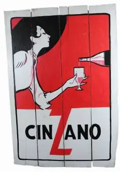 Retro wooden sign ''Cinzano'' 