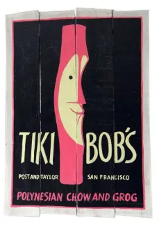 SALE – Handbemaltes Schild „Tiki Bobs“, 60 x 40 cm 