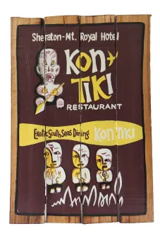 Handbemaltes Schild „Kon Tiki“, 60 x 40 cm 