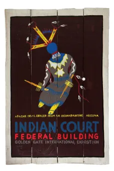 Handbemaltes Schild „Indian Court“, 60 x 40 cm 