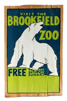 Handbemaltes Schild „Visit the Brookfield“, 60 x 40 cm 