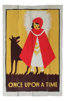 Wooden shield retro "Once upon a time" 