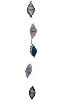 Deko-Hänger Ruderboote, 5er-Set, blau-hellblau 