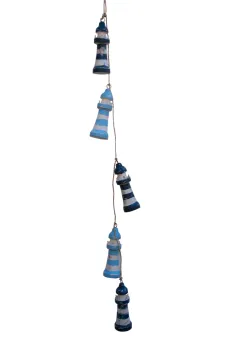 Deko-Hänger Leuchtturm 5 Stk., blau 