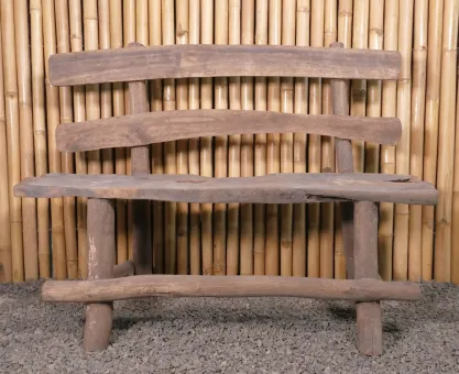 Bank mit Fußstütze aus Teakholz ca. 90cm lang 