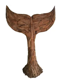 Walflosse aus Teakholz 