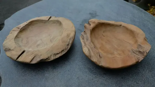 Holzschale Erosiv, 40 cm, Teak 