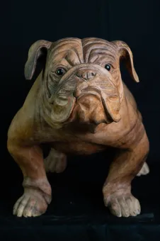 Unique specimen: French bulldog - wooden sculpture for animal lovers, 75 cm 