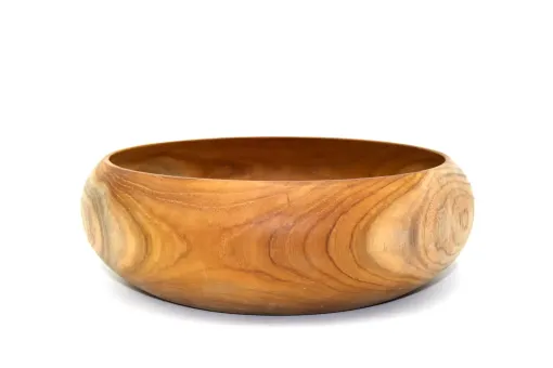 Holzschüssel, aus Teakholz, 19 cm Durchm. 