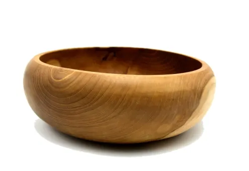 Holzschale, aus Teakholz, 15 cm Durchmesser 