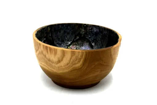 Holzschale, aus Teakholz, 14,5 cm Ø 