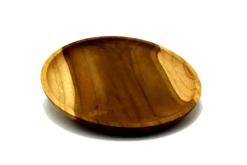Holzteller, aus Teakholz, 20 cm Durchmesser 
