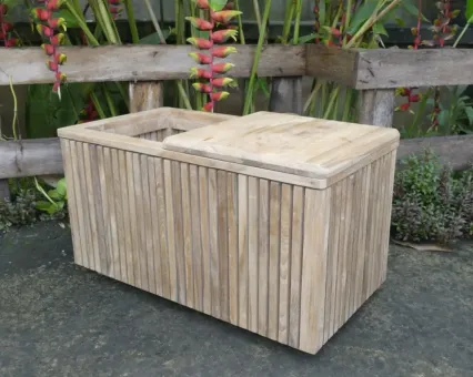 Odense - Planter mit Sitzfläche, 37 cm hoch, Teak 