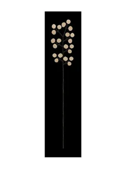 Panel flower coin on wood, black decoration for living room 