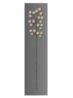 Panel flower coin on wood, grey decoration for living room 