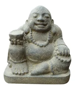 Chinesischer Buddha mit Schale, 32 cm 