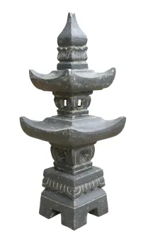 Pagodenlampe 70 cm Höhe | Kunststein, handgefertigt und farbig 