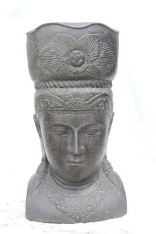 Ken Dede's head as plant pot, 100 cm H 
