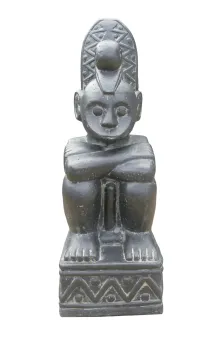 Timor-Primitivmann, 62 cm hoch, antikisiert 