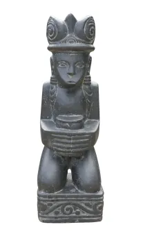 Timor Primitiv Frau, 60 cm hoch, antikisiert 