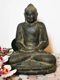 Sitzender Buddha "Meditation", indisch, in verschiedenen Größen, 20 cm, Vollguss